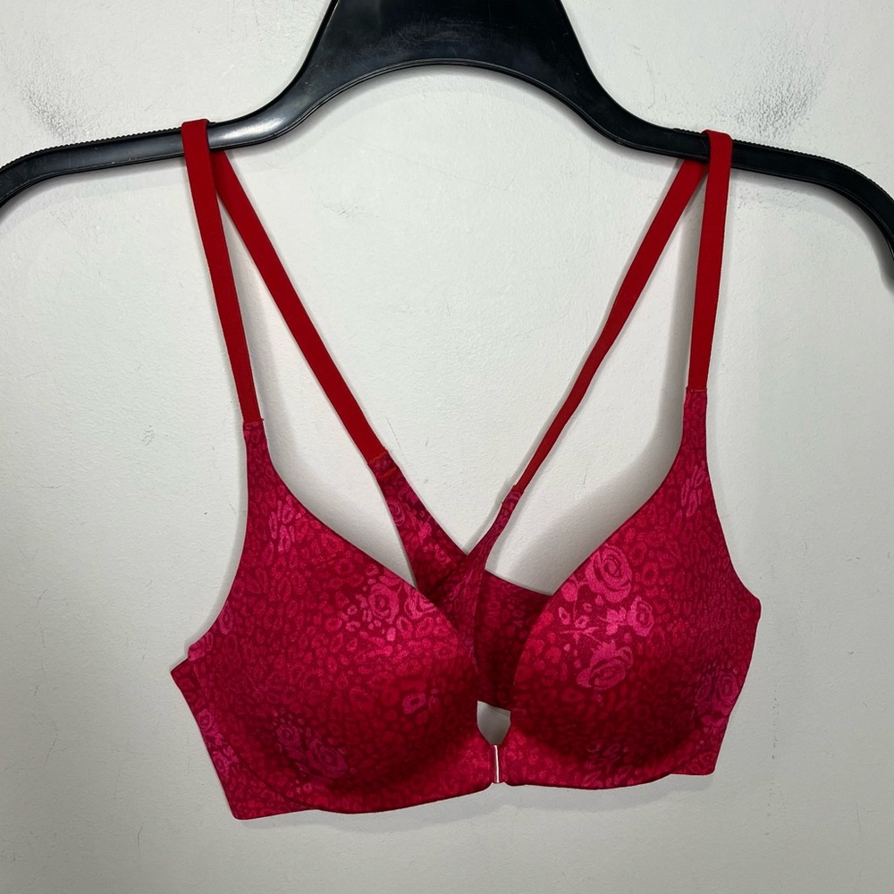 Victoria’s Secret push up bra hot pink animal print women’s size 32A sexy